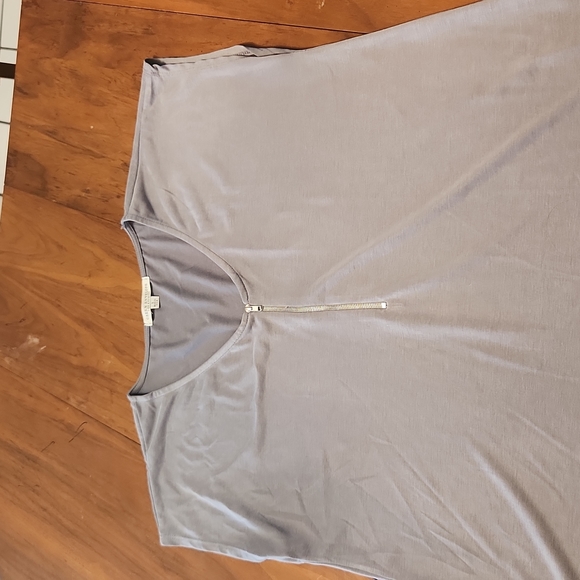 Woman's Green Envelope Blue 3/4 Zip SZ L Sleeveless Top - Picture 2 of 4